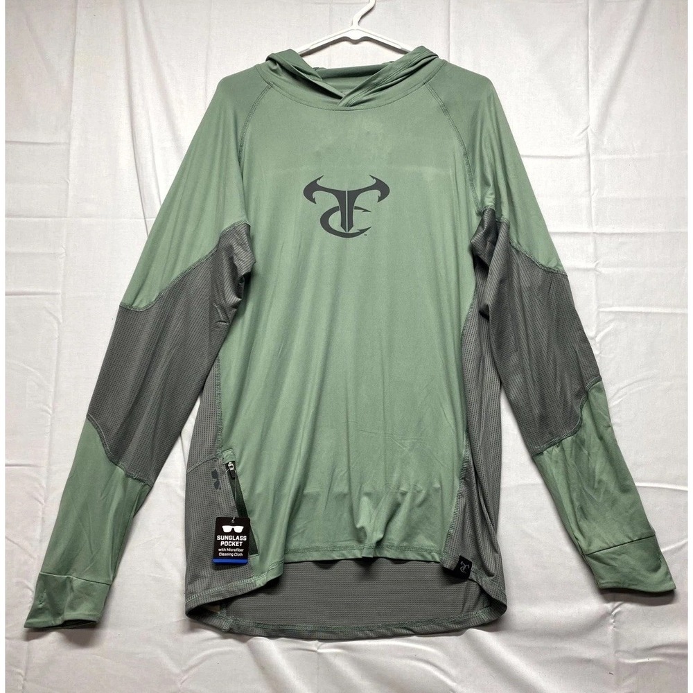 TrueTimber Ragewater Hoodie Mens Medium Lilipad/Moon Mist 4-Way Stretch Fishing